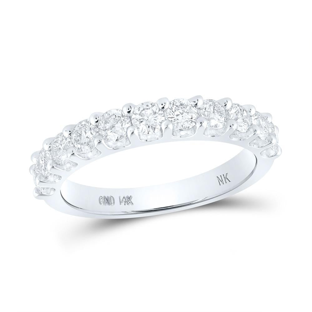 1ctw Diamond Wedding Band 14K White Gold