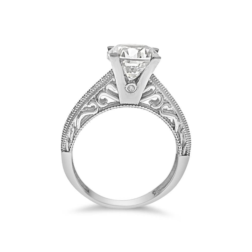 Engagement Ring Real 14k White Gold Round CZ Size 7.25