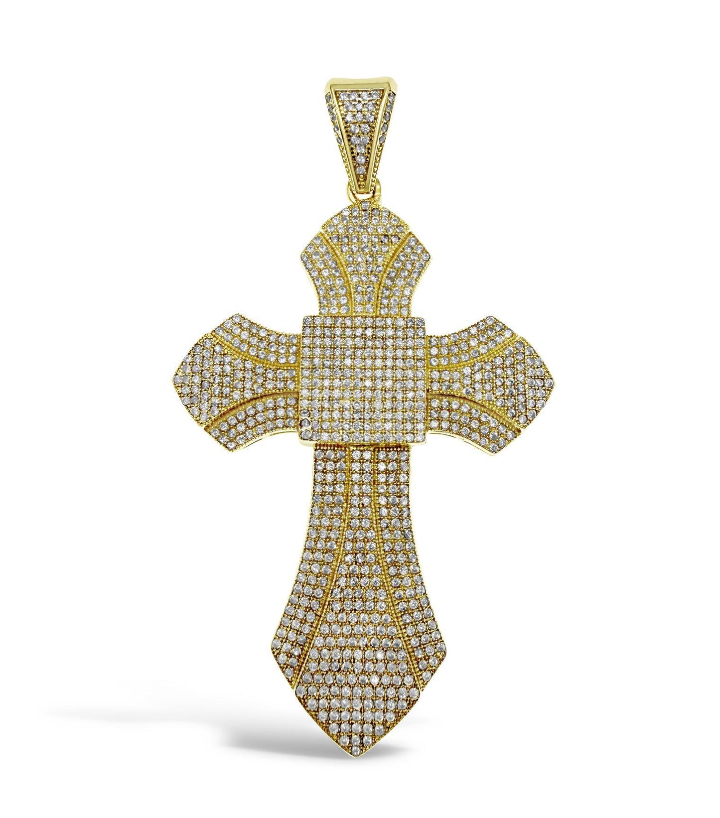 Cross Pendant Charm 925 Sterling Silver Gold Plated
