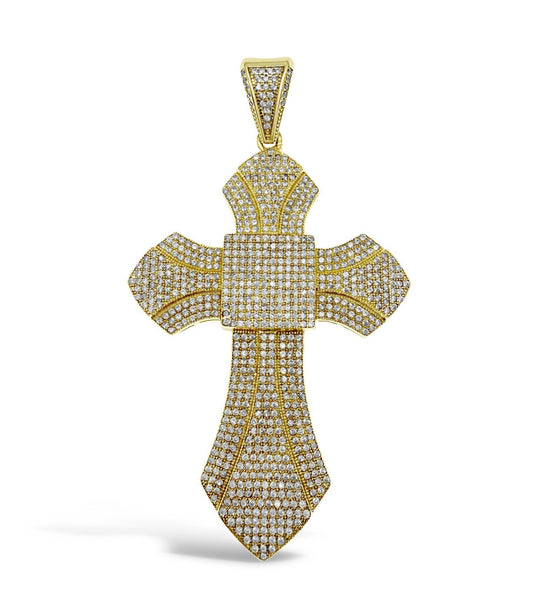 Cross Pendant Charm 925 Sterling Silver Gold Plated