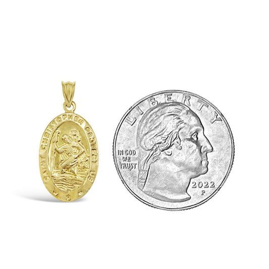 Saint Christopher Protection Pendant 10K Yellow Gold
