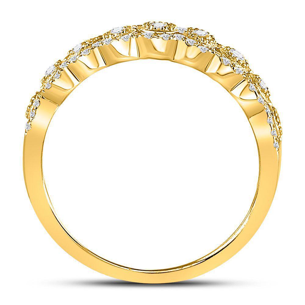 0.35ctw Diamond Bridal Wedding Womens Band Ring 10k Yellow Gold