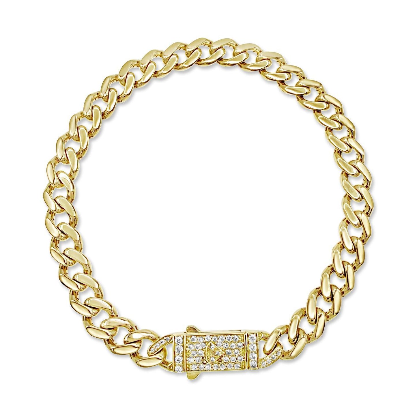 10K Yellow Gold Cuban Link Chain Bracelet