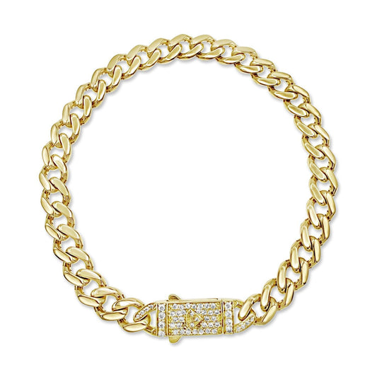 10K Yellow Gold Cuban Link Chain Bracelet