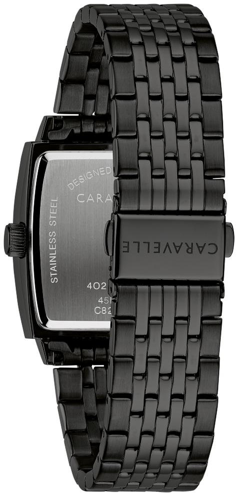 Caravelle by Bulova Men's Modern Diamond Accent Black Watch 45D111