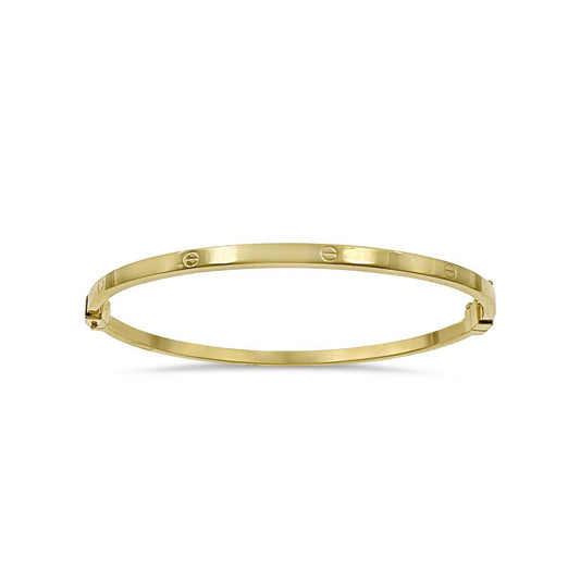 14k Gold Stackable Hinged Bangle Bracelet 7.5 inch