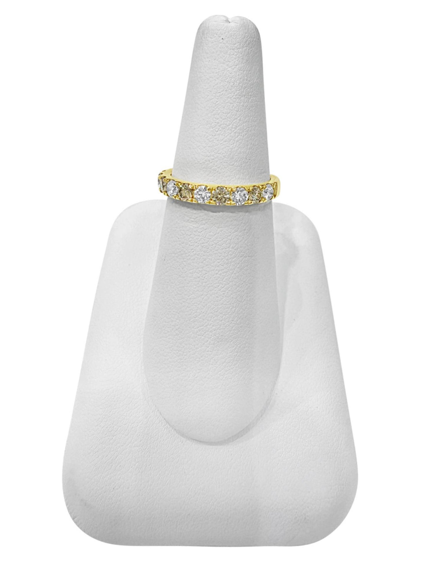 0.87ctw Cognac Diamond Womens Wedding Anniversary Band Ring 14k Yellow Gold