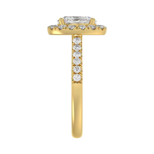 1.50ctw Lab Grown Diamond Oval Halo Engagement Ring 14K Yellow Gold