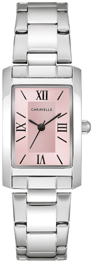Caravelle Dress Rectangle Pink Dial Womens Watch 43L224