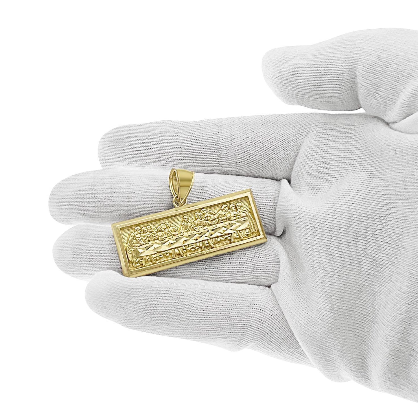 Last Supper Pendant 10k Gold Charm 1.7"