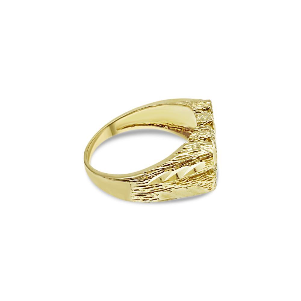 10K Yellow Gold Nugget Men's Ring