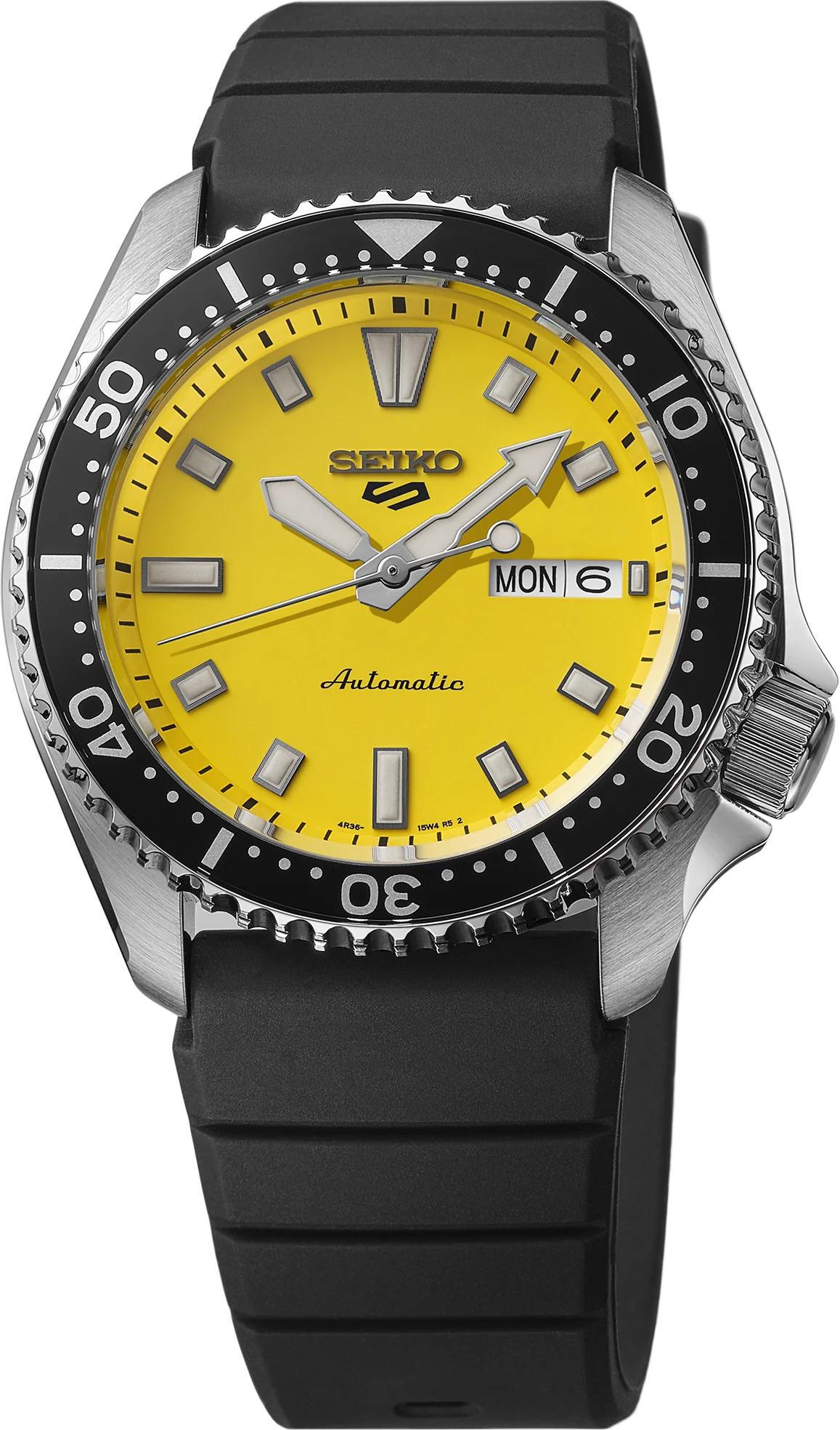 Seiko 5 Sports Automatic Yellow Dial Mens Watch SRPL87