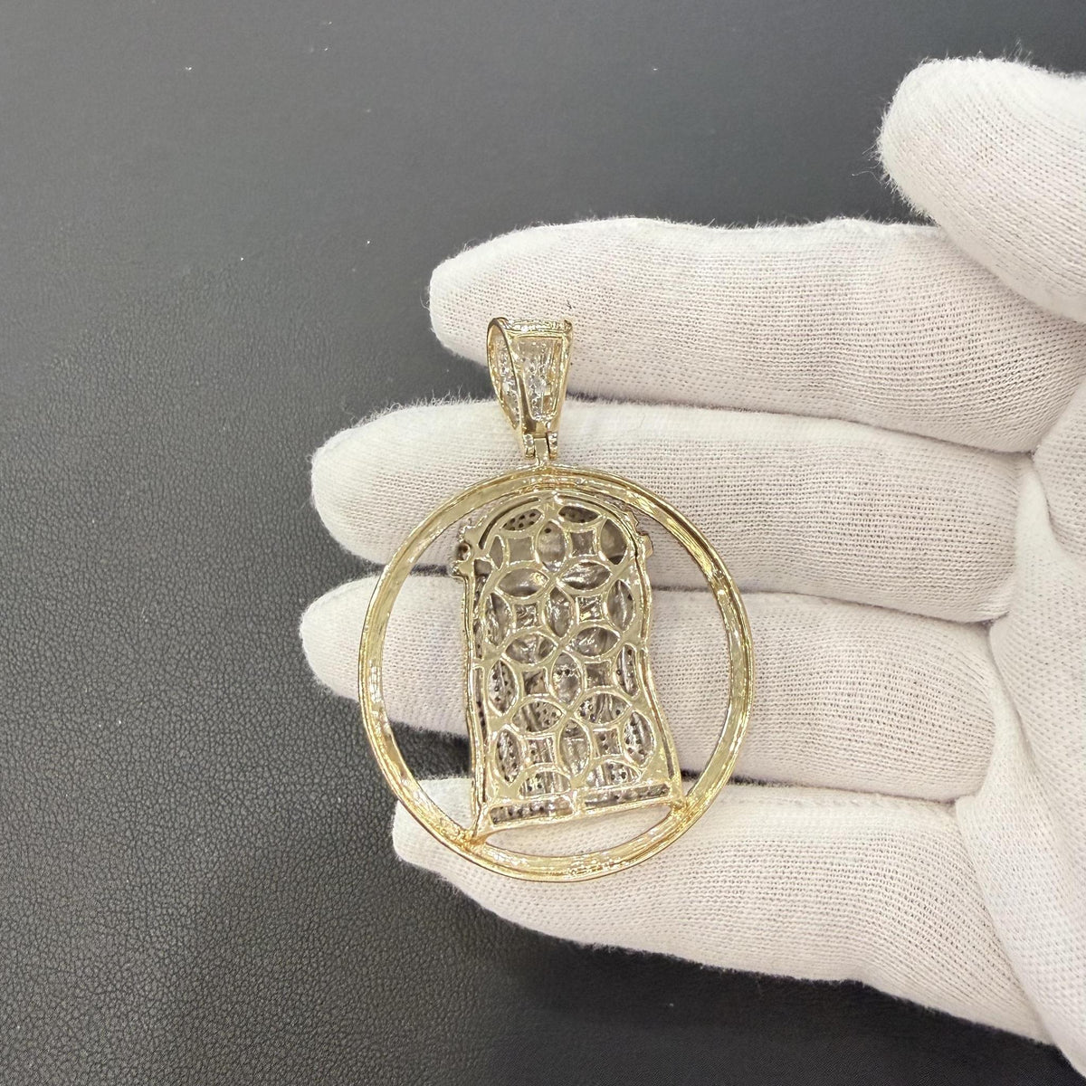 1.70ctw Diamond Jesus Pendant Charm 10K Yellow Gold
