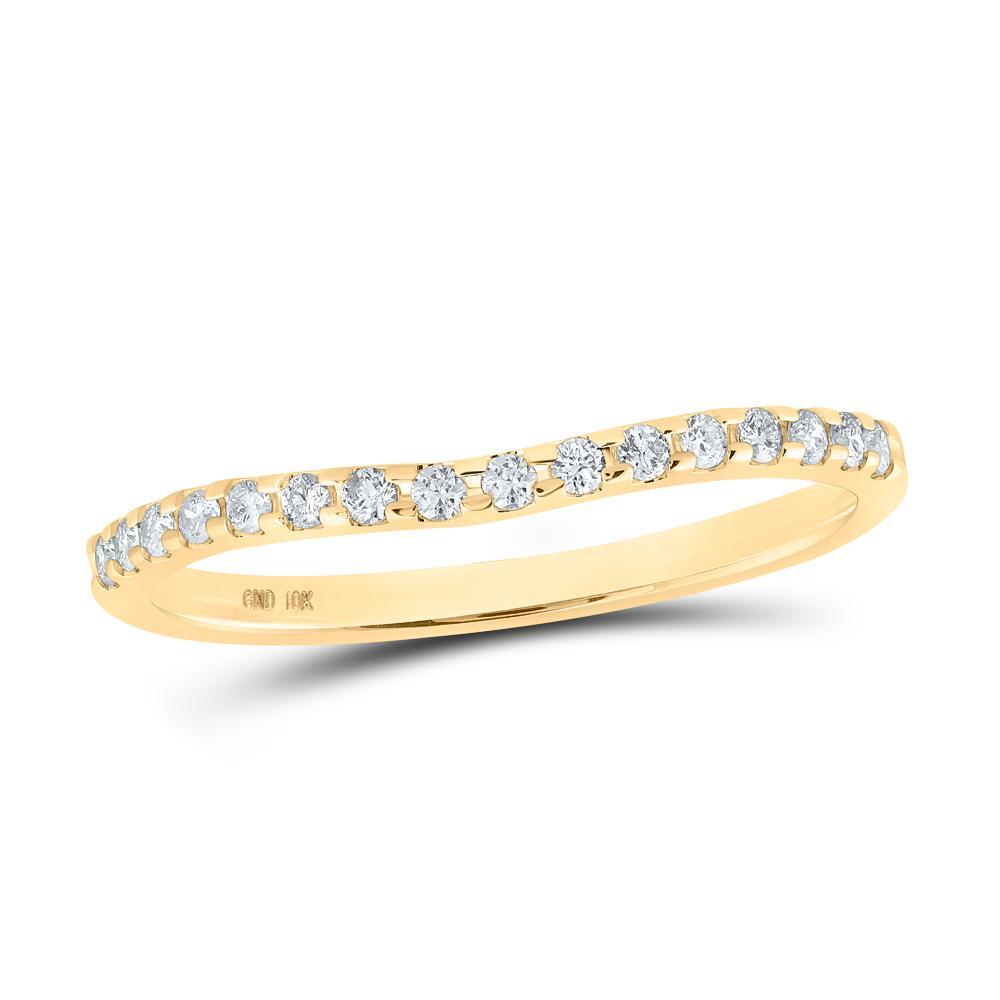 Diamond Curved Ring 10K Yellow Gold