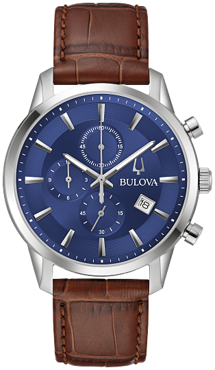 Bulova Sutton Blue Dial Mens Watch 96B402