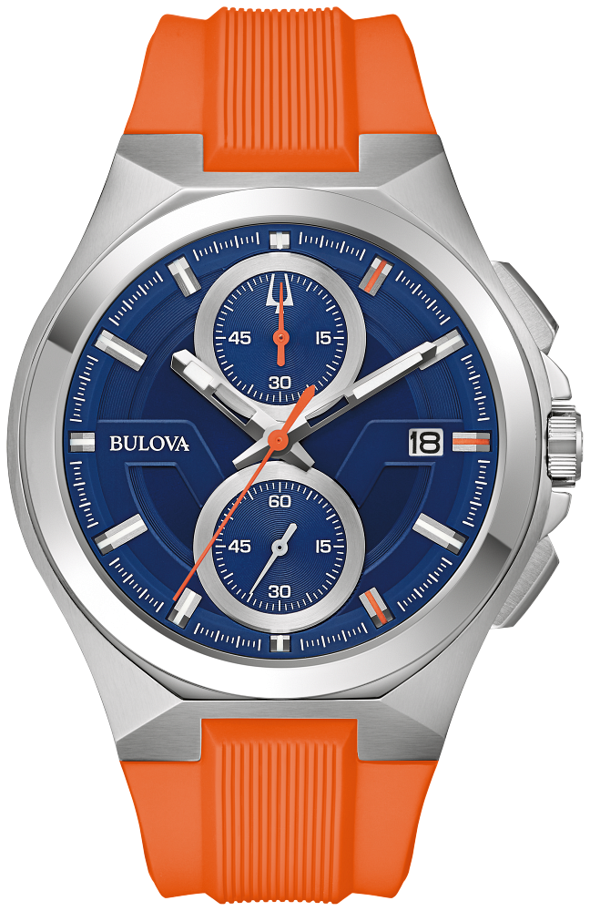 Bulova Marc Anthony Orange Band Mens Watch 96B407