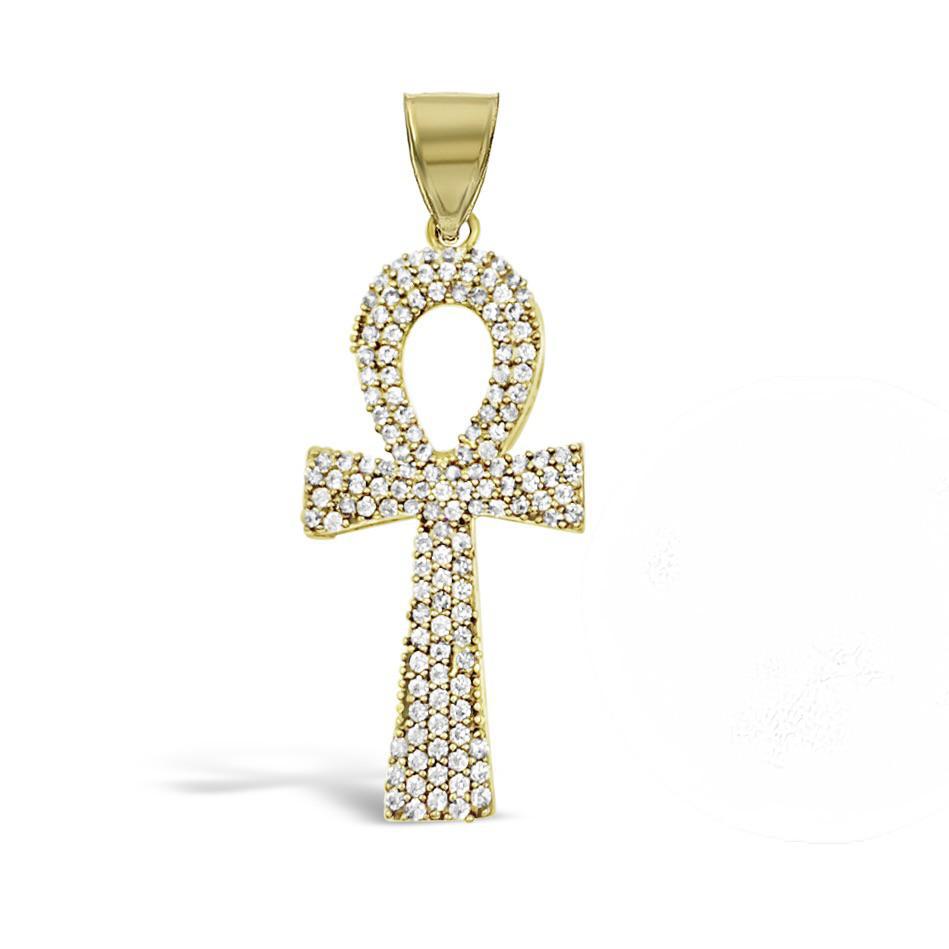 10K Yellow Gold Egyptian Ankh Cross Pendant