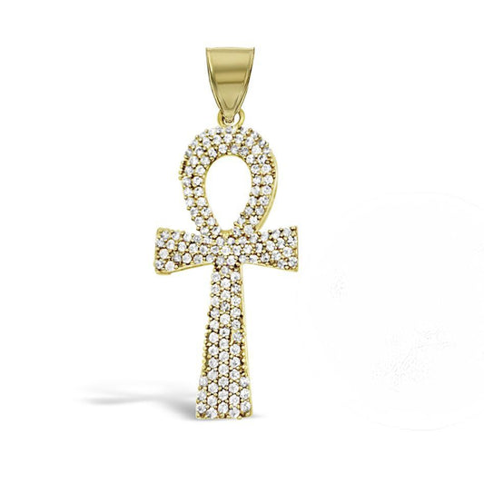 10K Yellow Gold Egyptian Ankh Cross Pendant