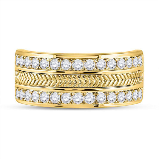 Diamond Mens Wedding Band 1.00ctw 14K Yellow Gold