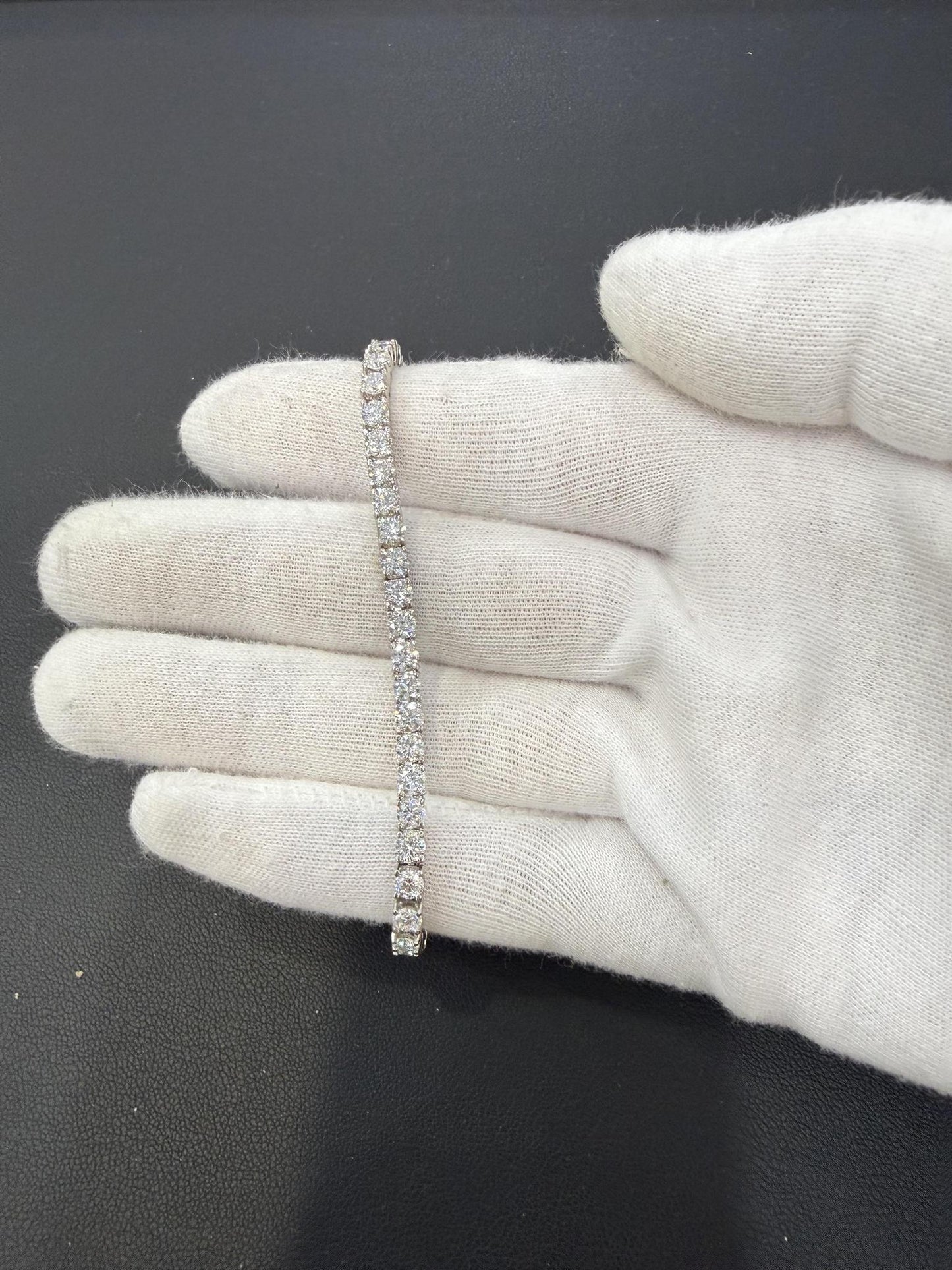 7.50 ctw Lab Grown Round Diamond Tennis Bracelet 14k White Gold
