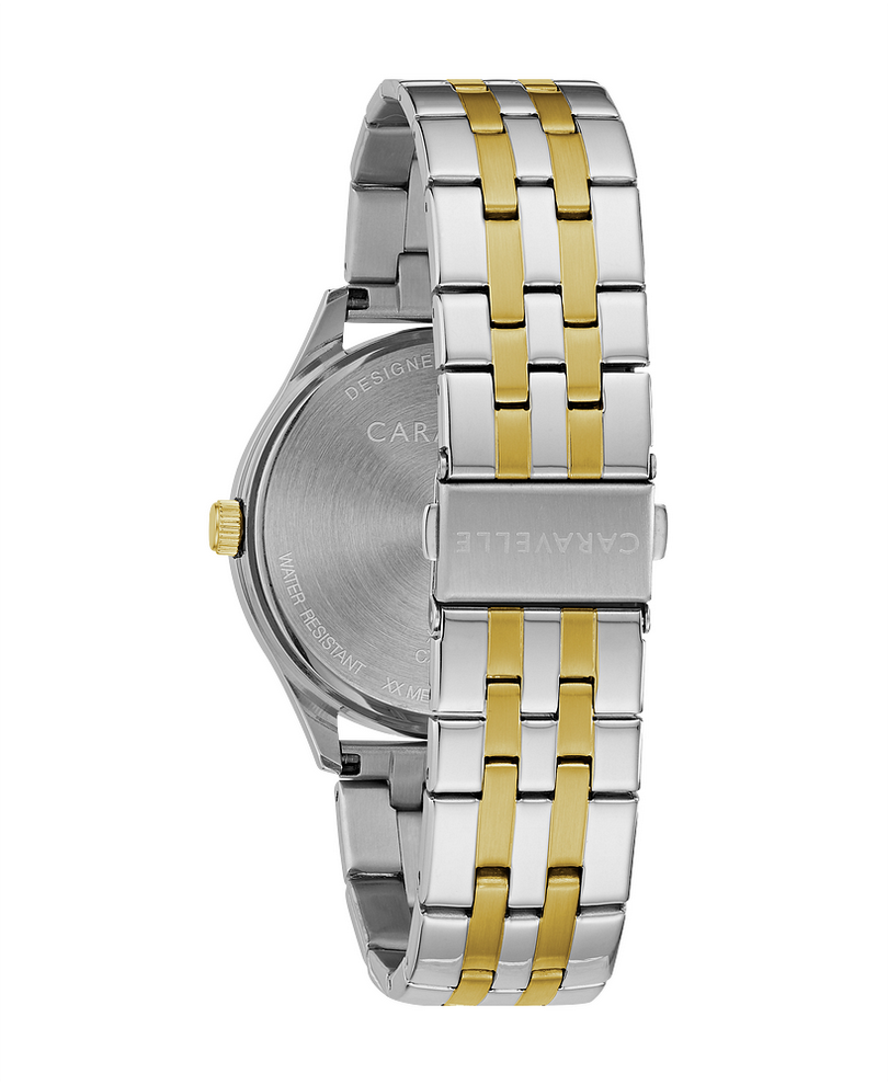 Caravelle by Bulova Dress Two Tone White Dial Men's Watch 45B148