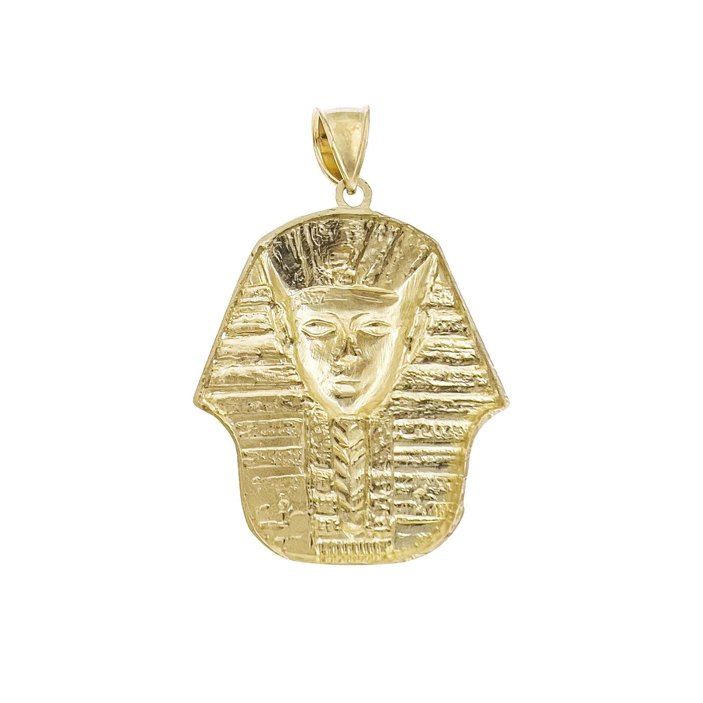 10k Yellow Gold Egyptian Pharaoh Pendant Charm King Tut 2"