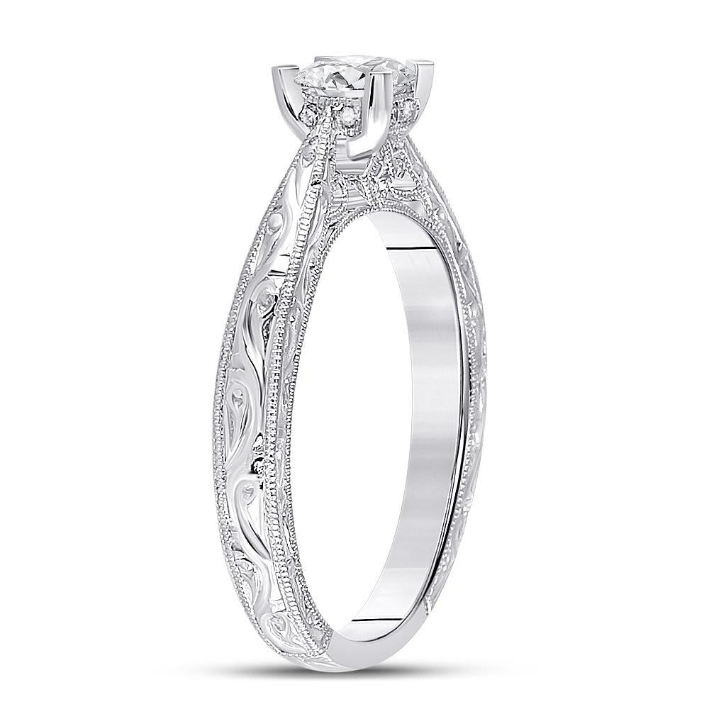 0.50 Cttw Princess Diamond Bridal Engagement Ring 14k White Gold