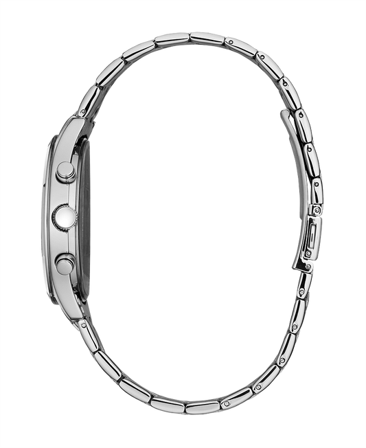 Caravelle by Bulova Dress Silver Tone Black Dial Mens Watch 43B158
