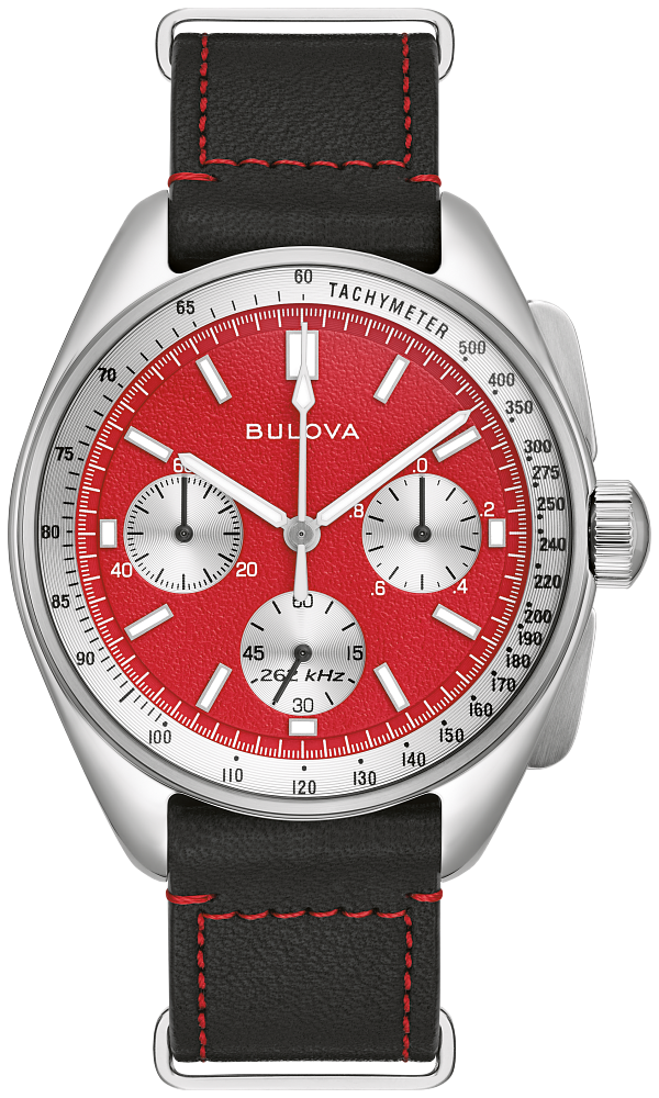 Bulova Lunar Pilot Blood Moon Chronograph Mens Set Red Dial Watch 96K115