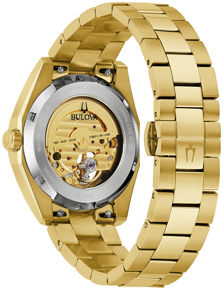 Bulova Surveyor Automatic Gold Tone Mens Watch 97A182