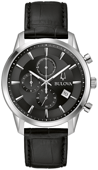 Bulova Sutton Black Dial Mens Watch 96B403