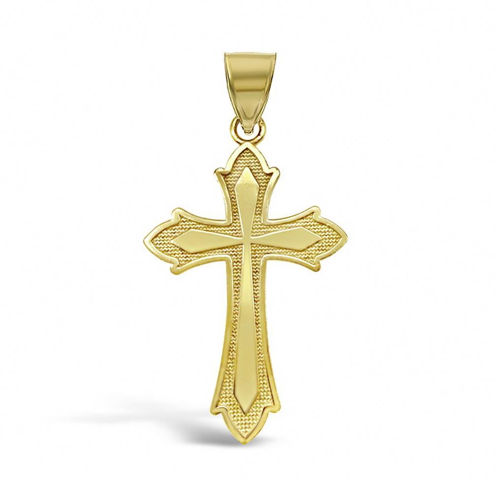 10K Yellow Gold Cross Pendant Charm