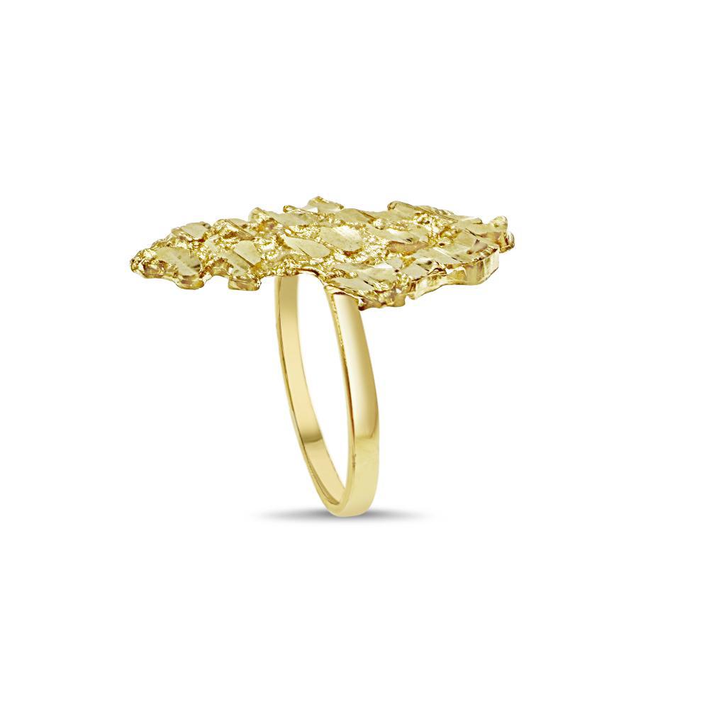 10K Yellow Gold Nugget Ring for Women
