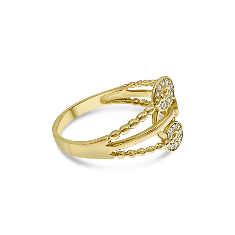 10k Yellow Gold Ring Stackable Cz Band Size 6.75