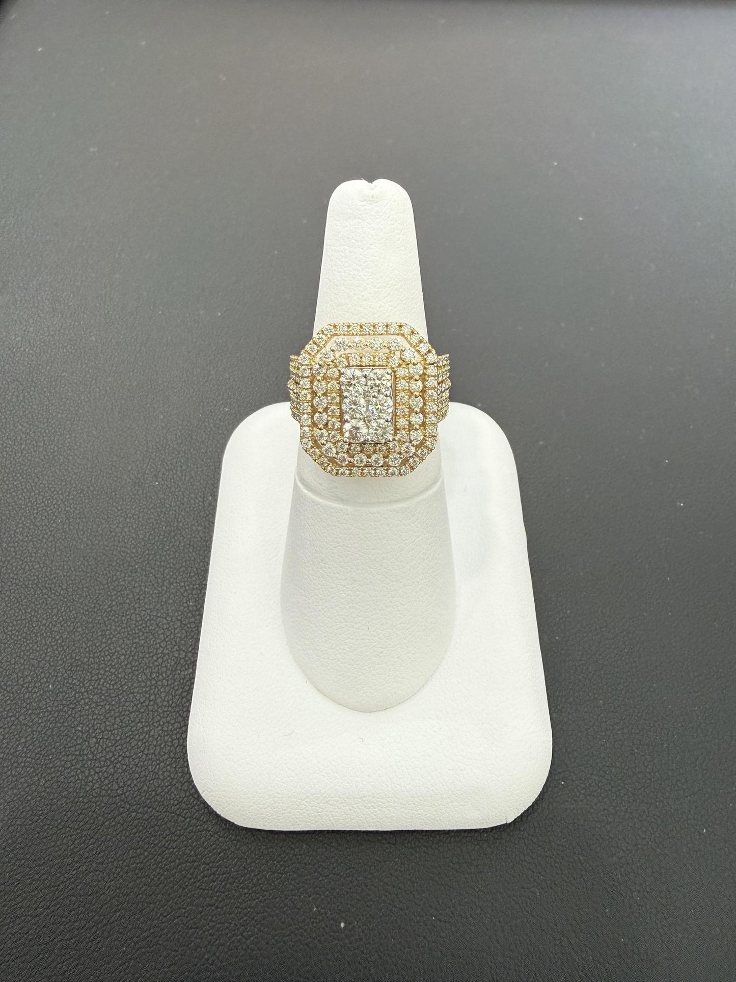 2ctw Diamond Octagon Halo Ring 10K Yellow Gold