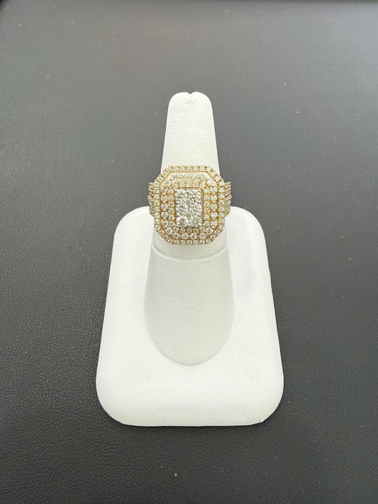 2ctw Diamond Octagon Halo Ring 10K Yellow Gold