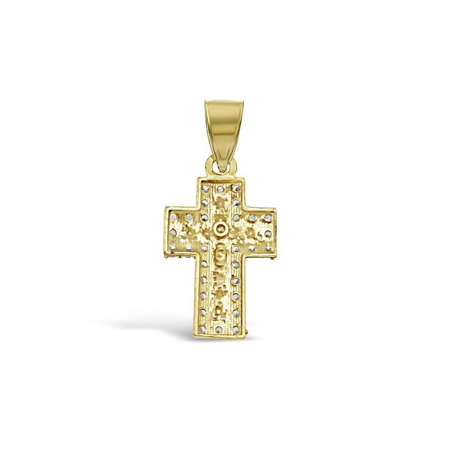10K Yellow Gold Nugget Cross Pendant