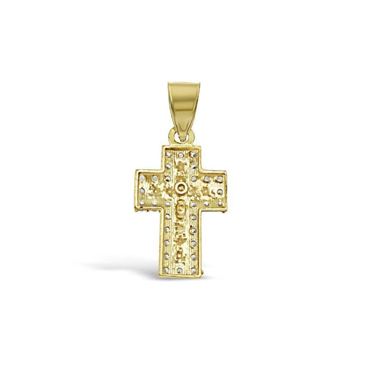 10K Yellow Gold Nugget Cross Pendant