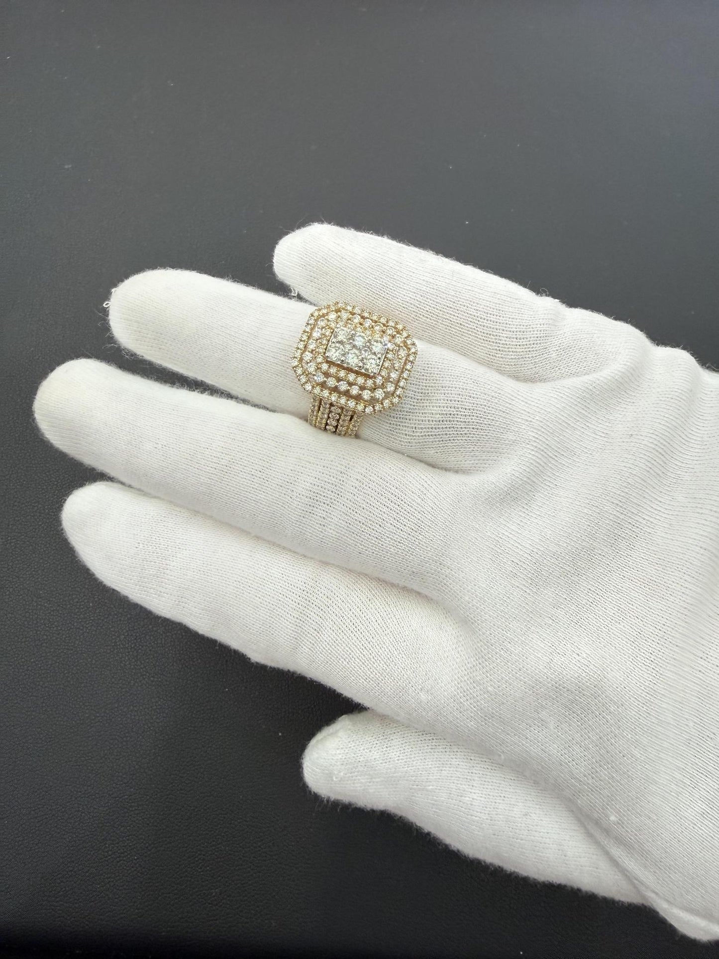 2ctw Diamond Octagon Halo Ring 10K Yellow Gold
