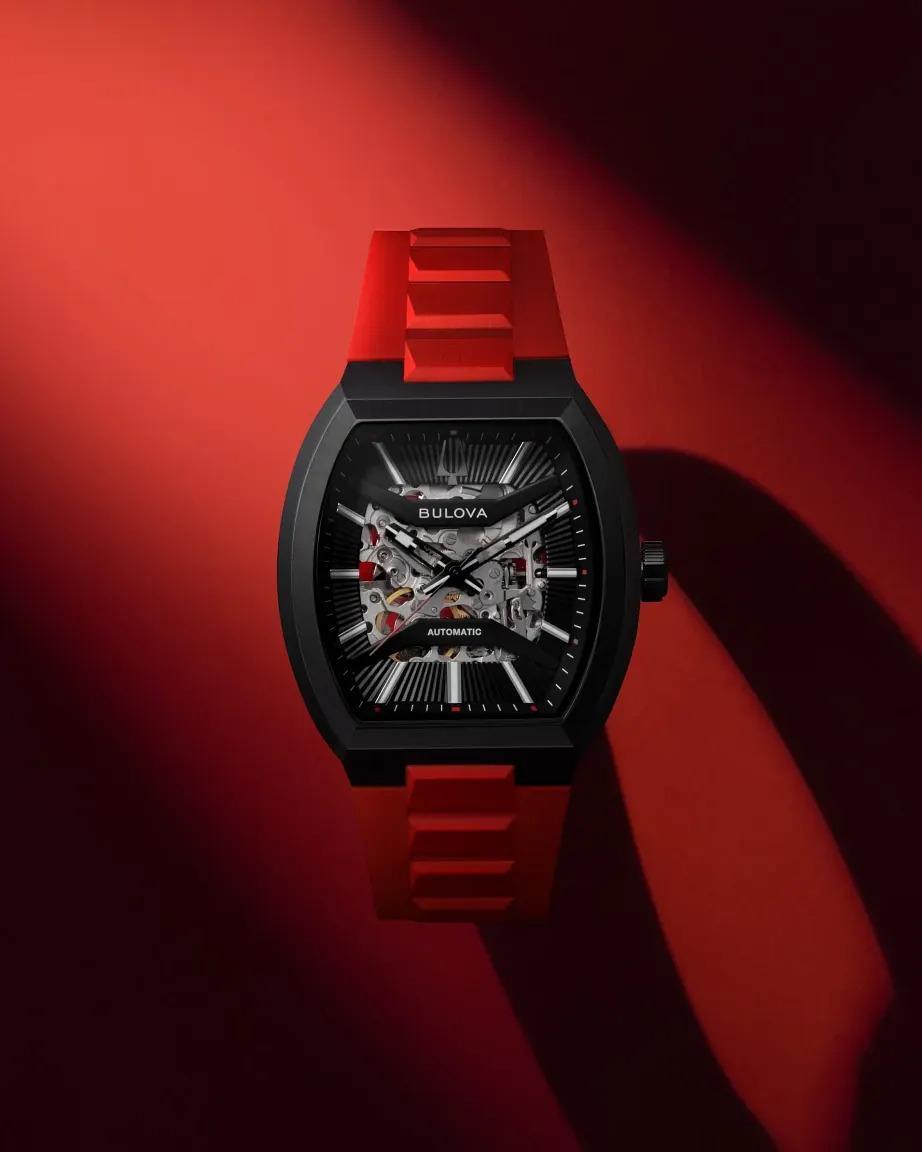 Bulova Maquina Full Sceleton Black Dial Mens Automatic Watch 98A341