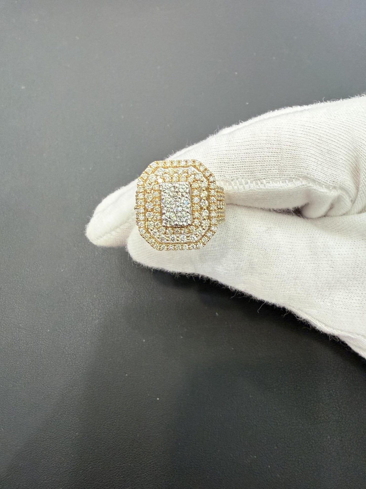 2ctw Diamond Octagon Halo Ring 10K Yellow Gold