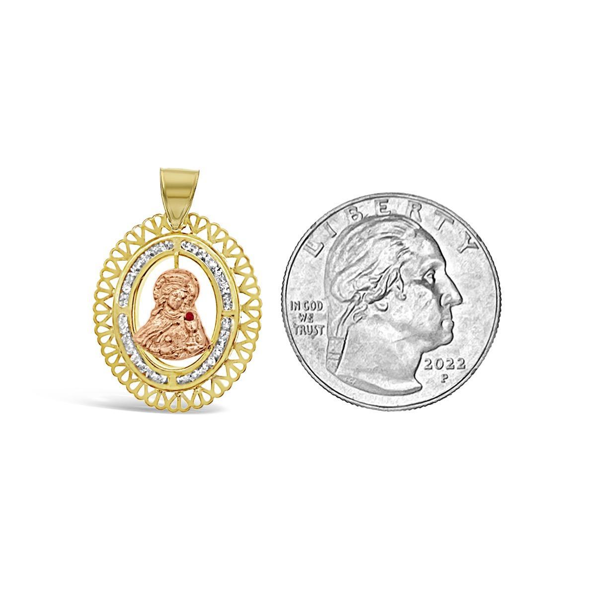 14K Two Tone Gold St. Barbara Pendant