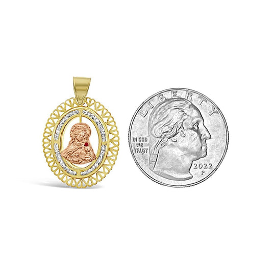 14K Two Tone Gold St. Barbara Pendant