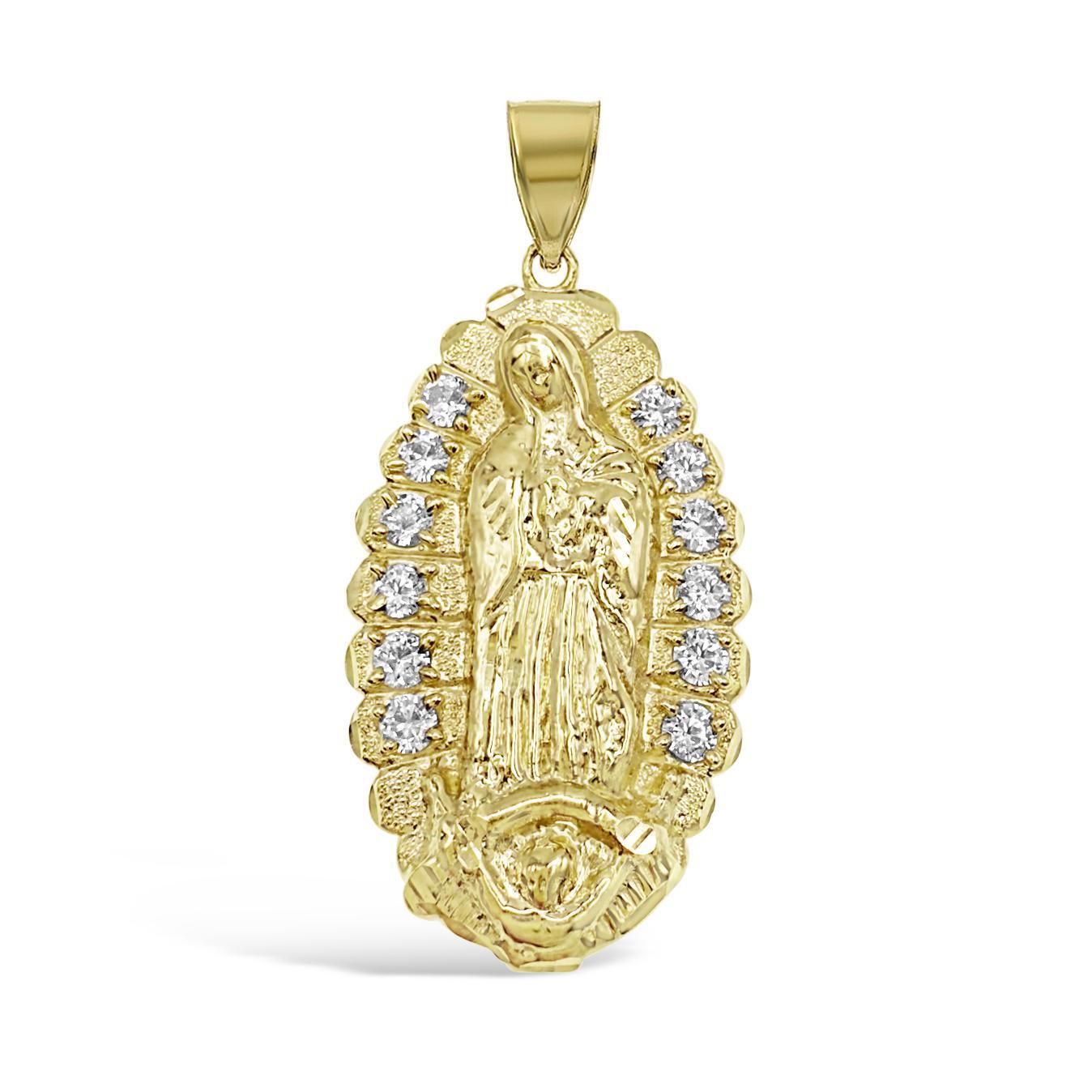 Lady Guadalupe Charm 10k Yellow Gold Virgin Mary