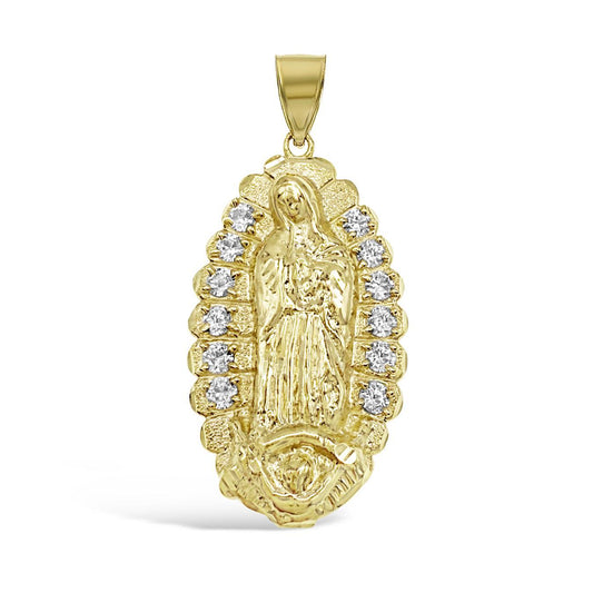 Lady Guadalupe Charm 10k Yellow Gold Virgin Mary