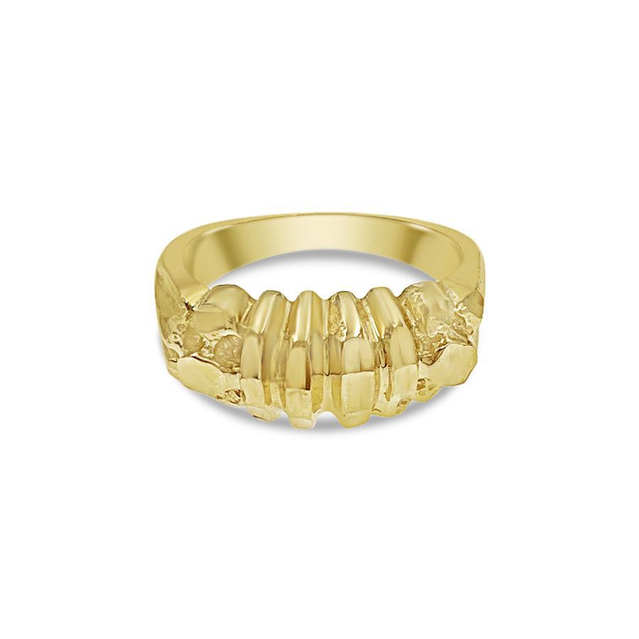 Nugget Ring Real 10k Yellow Gold Band Size 5