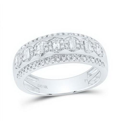 1.00ctw Diamond Trio Wedding His Hers Set Ring 10k White Gold