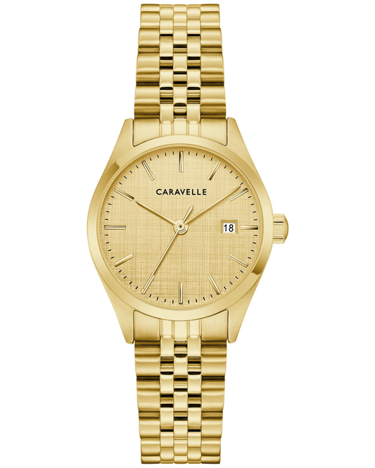 Caravelle Classic Gold tone Champagne Dial Womens Watch 44M117