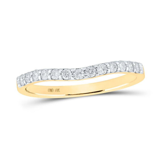 0.25ctw Diamond Curved Wedding Band 10K Yellow Gold