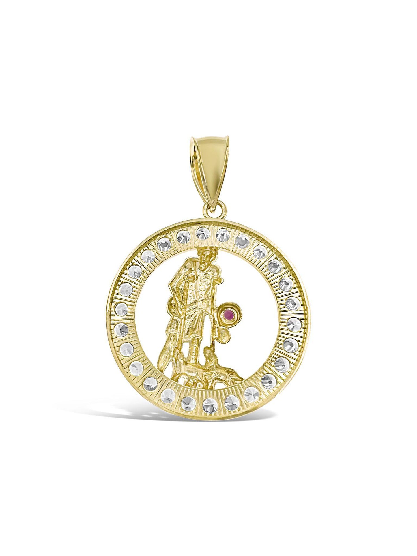 10K Gold Saint Lazarus Pendant